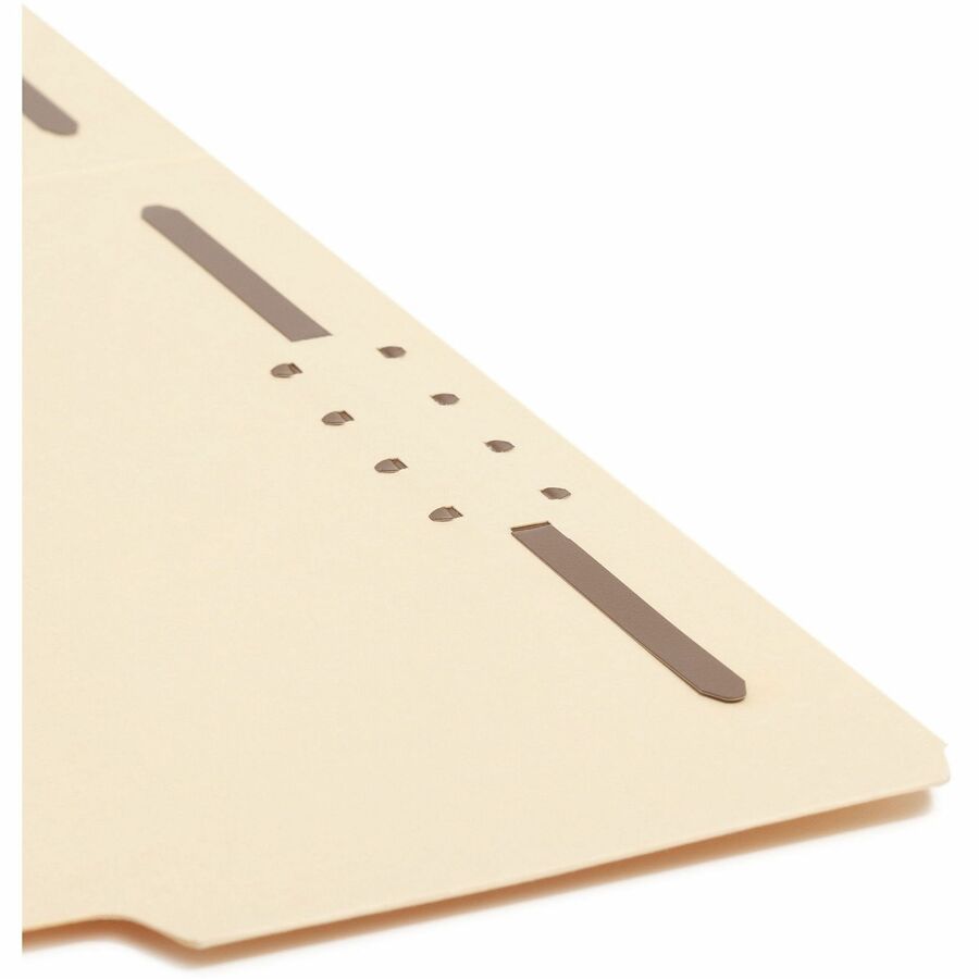 Recycled Top Tab Fastener Folders, 1/3-Cut Tabs: Assorted, 0.75" Expansion, 2 Fasteners, Letter Size, Manila Exterior, 50/Box