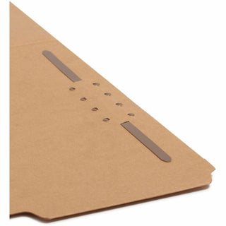 Smead Straight Tab Cut Letter Recycled Fastener Folder - 8 1/2" x 11" - 3/4" Expansion - 1 x 2K Fastener(s) - 2" Fastener Capacity for Folder - Top Tab Location - Assorted Position Tab Position - Kraft - Kraft - 10% Recycled - 50 / Box