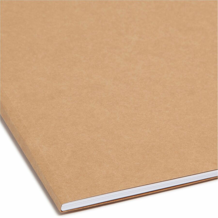 Smead Straight Tab Cut Letter Recycled Fastener Folder - 8 1/2" x 11" - 3/4" Expansion - 1 x 2K Fastener(s) - 2" Fastener Capacity for Folder - Top Tab Location - Assorted Position Tab Position - Kraft - Kraft - 10% Recycled - 50 / Box - 