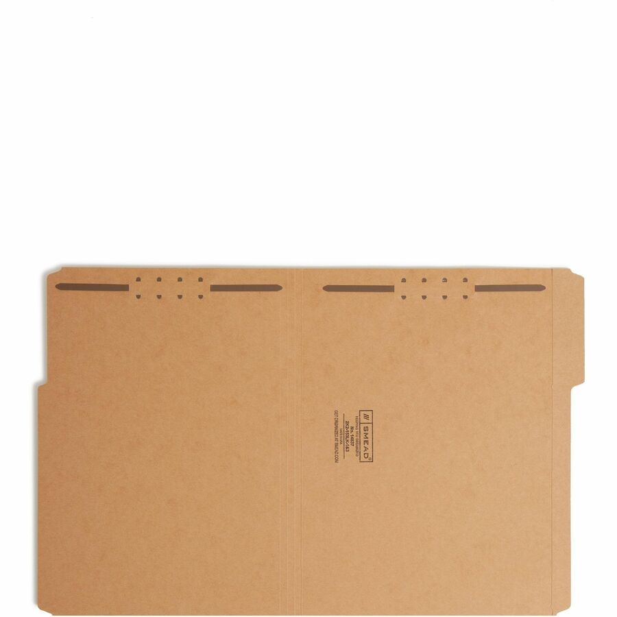 Top Tab Fastener Folders, 1/3-Cut Tabs: Assorted, 0.75" Expansion, 2 Fasteners, Letter Size, Kraft Exterior, 50/Box
