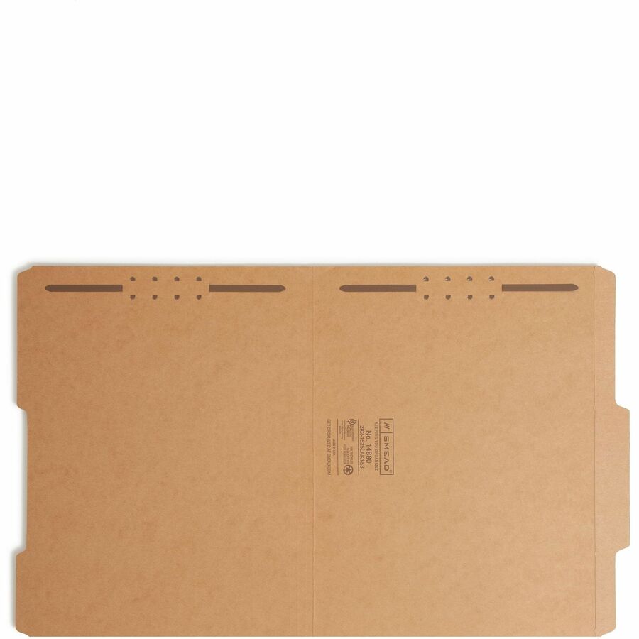 Top Tab Fastener Folders, Guide-Height 2/5-Cut Tabs, 0.75" Expansion, 2 Fasteners, Letter Size, 11-pt Kraft, 50/Box