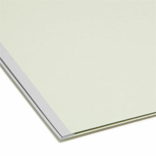 Recycled Pressboard Fastener Folders, Straight Tabs, Two SafeSHIELD Fasteners, 2" Expansion, Letter Size, Gray-Green, 25/Box
