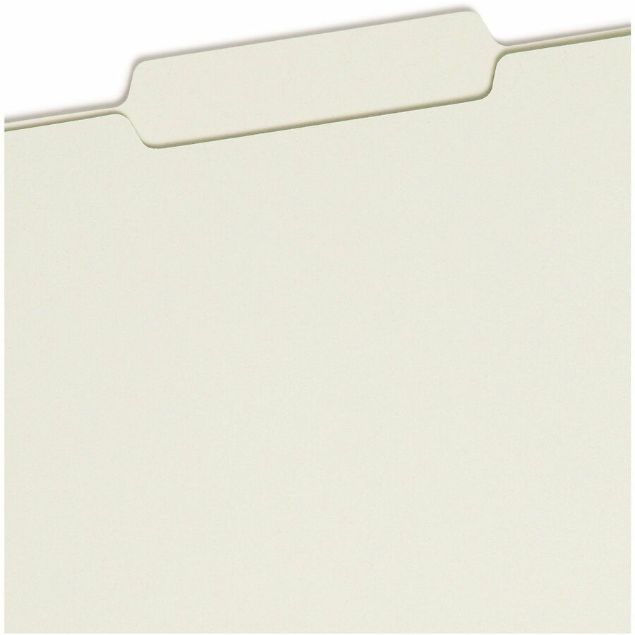 Recycled Pressboard Folders, Two SafeSHIELD Coated Fasteners, 2/5-Cut: R of C, 1" Expansion, Letter Size, Gray-Green, 25/Box
