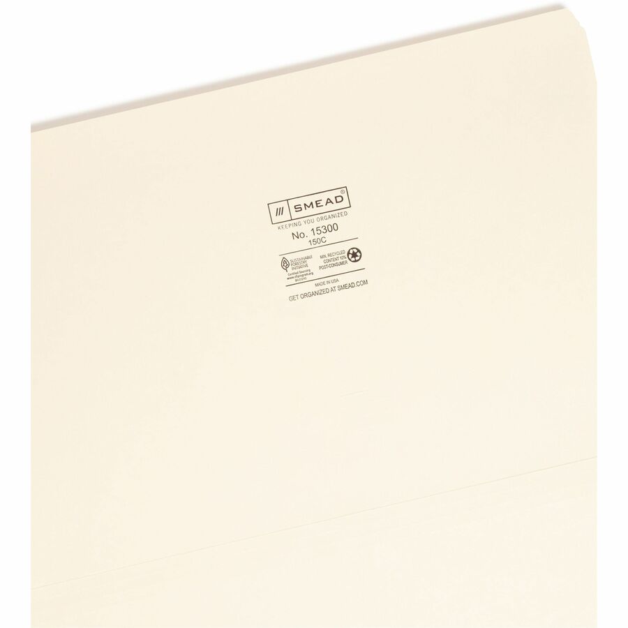 Manila File Folders, Straight Tabs, Legal Size, 0.75" Expansion, Manila, 100/Box