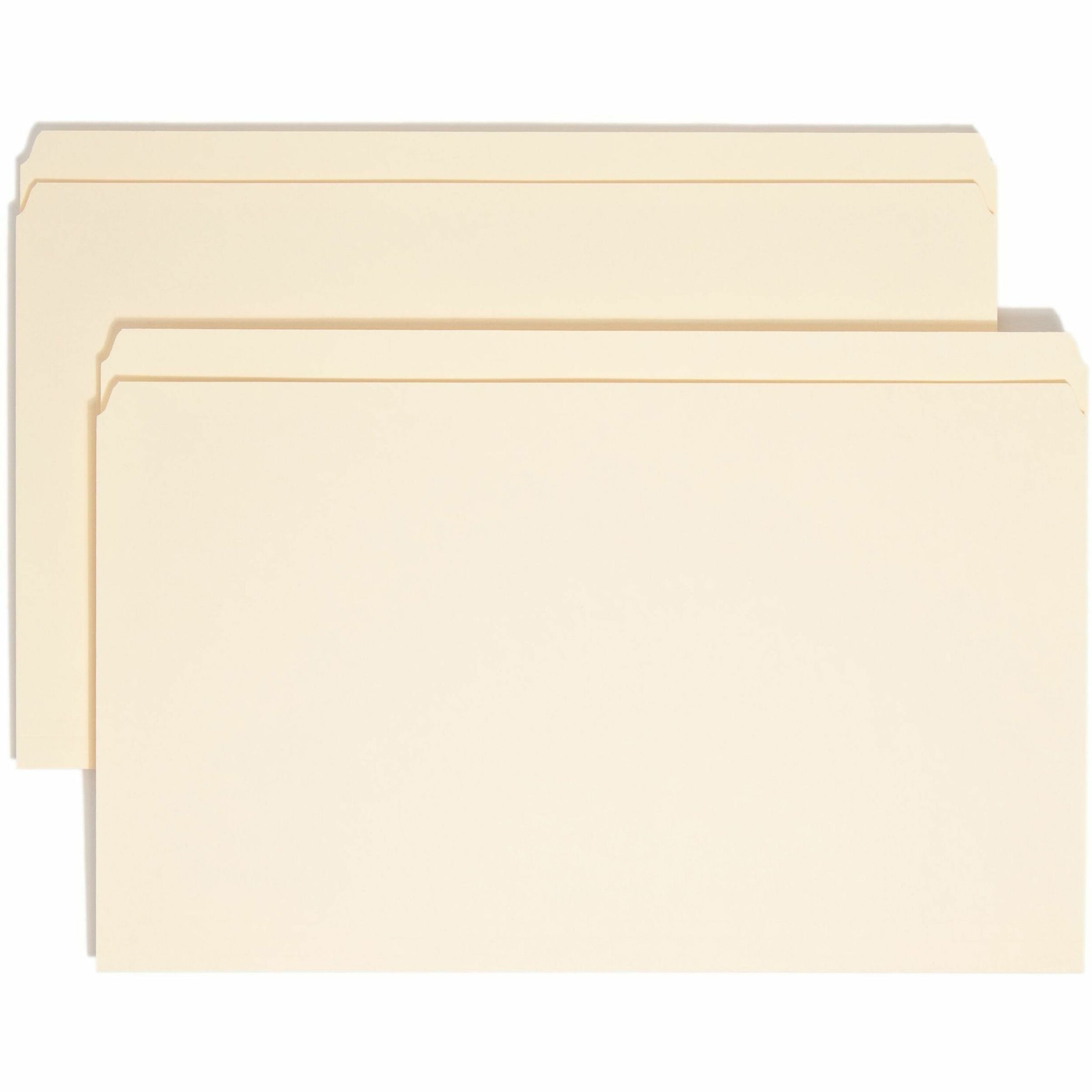 Manila File Folders, Straight Tabs, Legal Size, 0.75" Expansion, Manila, 100/Box