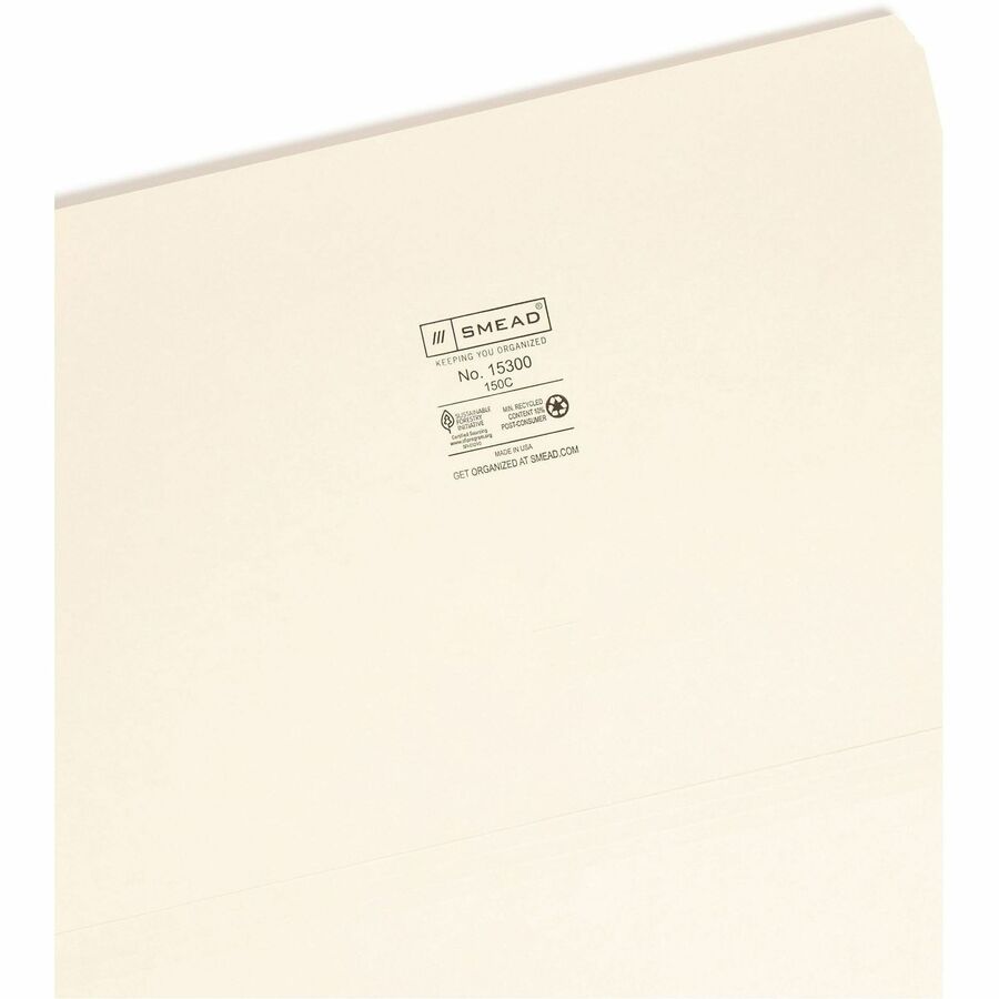 Manila File Folders, Straight Tabs, Legal Size, 0.75" Expansion, Manila, 100/Box