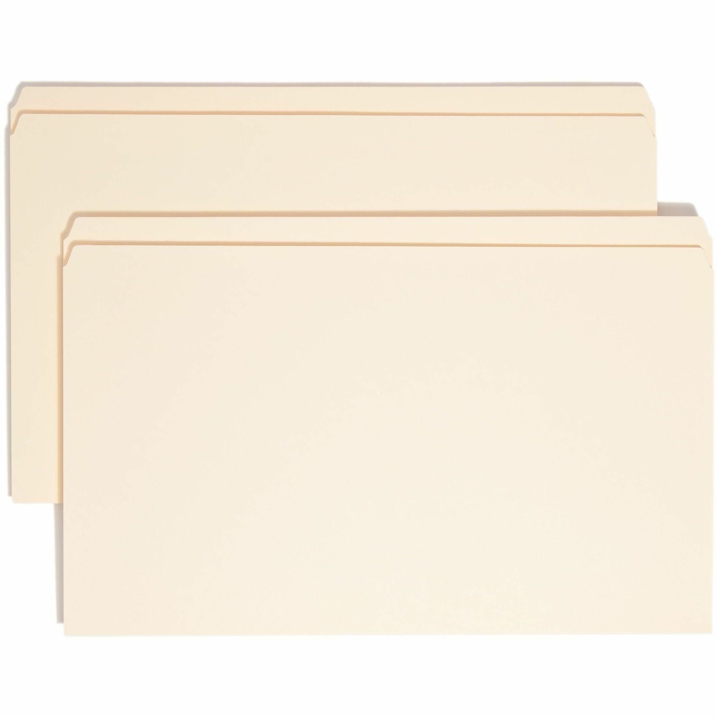 Reinforced Tab Manila File Folders, Straight Tabs, Legal Size, 0.75" Expansion, 11-pt Manila, 100/Box