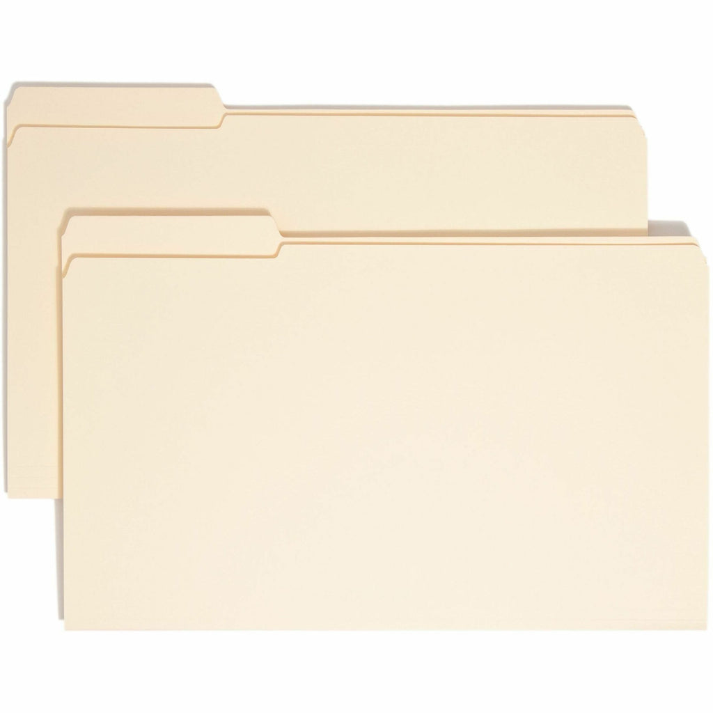 Reinforced Tab Manila File Folders, 1/3-Cut Tabs: Left Position, Legal Size, 0.75" Expansion, 11-pt Manila, 100/Box