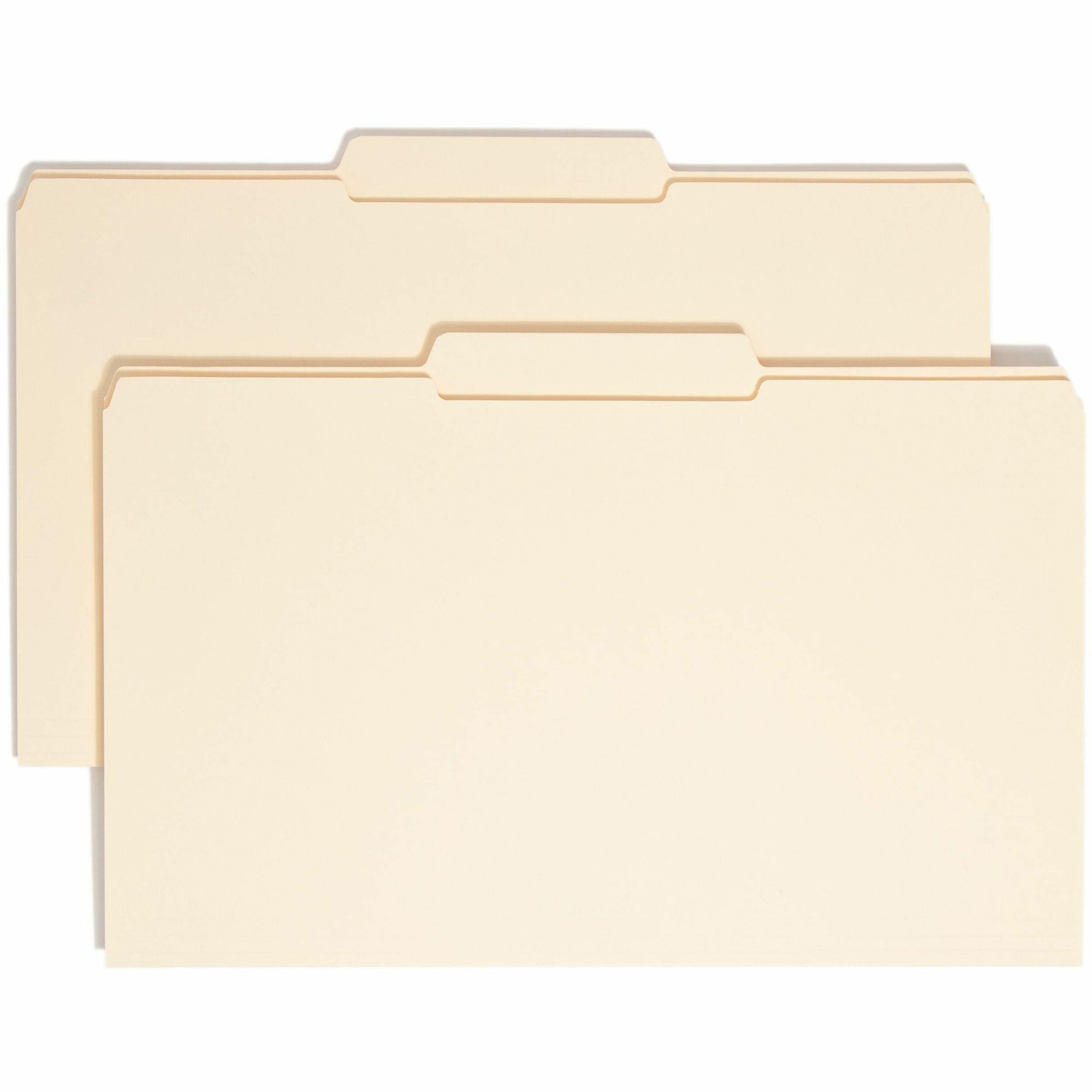 Reinforced Tab Manila File Folders, 1/3-Cut Tabs: Center Position, Legal Size, 0.75" Expansion, 11-pt Manila, 100/Box