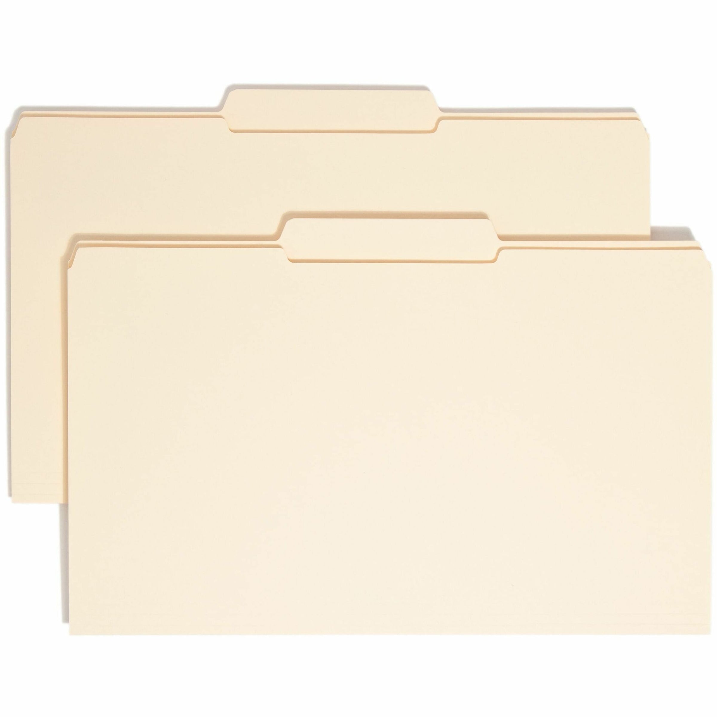 Reinforced Tab Manila File Folders, 1/3-Cut Tabs: Center Position, Legal Size, 0.75" Expansion, 11-pt Manila, 100/Box