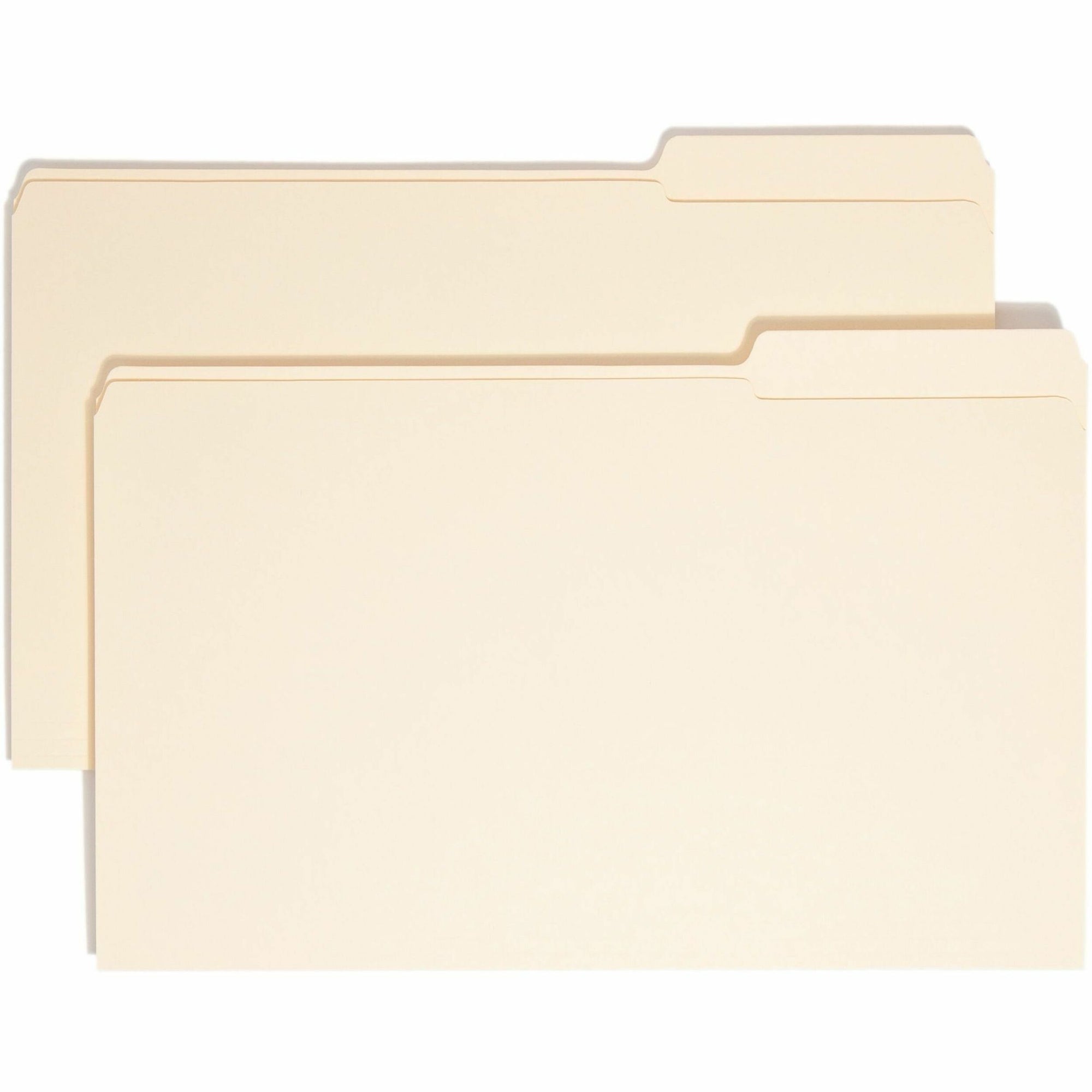 Reinforced Tab Manila File Folders, 1/3-Cut Tabs: Right Position, Legal Size, 0.75" Expansion, 11-pt Manila, 100/Box