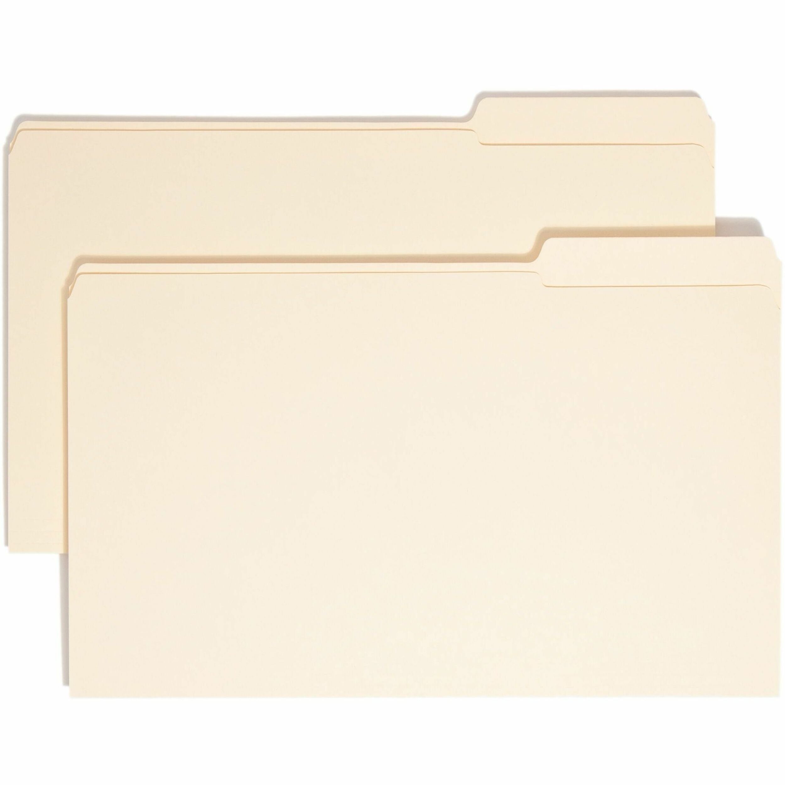 Reinforced Tab Manila File Folders, 1/3-Cut Tabs: Right Position, Legal Size, 0.75" Expansion, 11-pt Manila, 100/Box