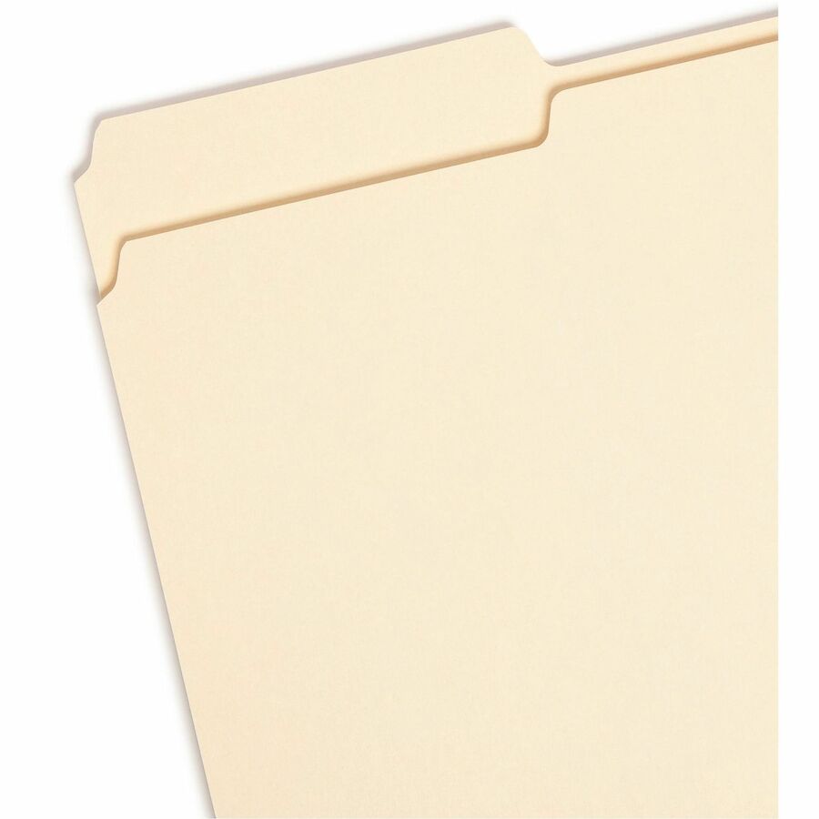 100% Recycled Manila Top Tab File Folders, 1/3-Cut Tabs: Assorted, Legal Size, 0.75" Expansion, Manila, 100/Box