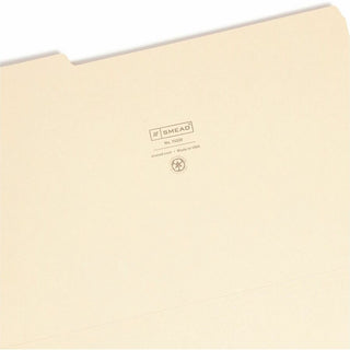 100% Recycled Manila Top Tab File Folders, 1/3-Cut Tabs: Assorted, Legal Size, 0.75" Expansion, Manila, 100/Box