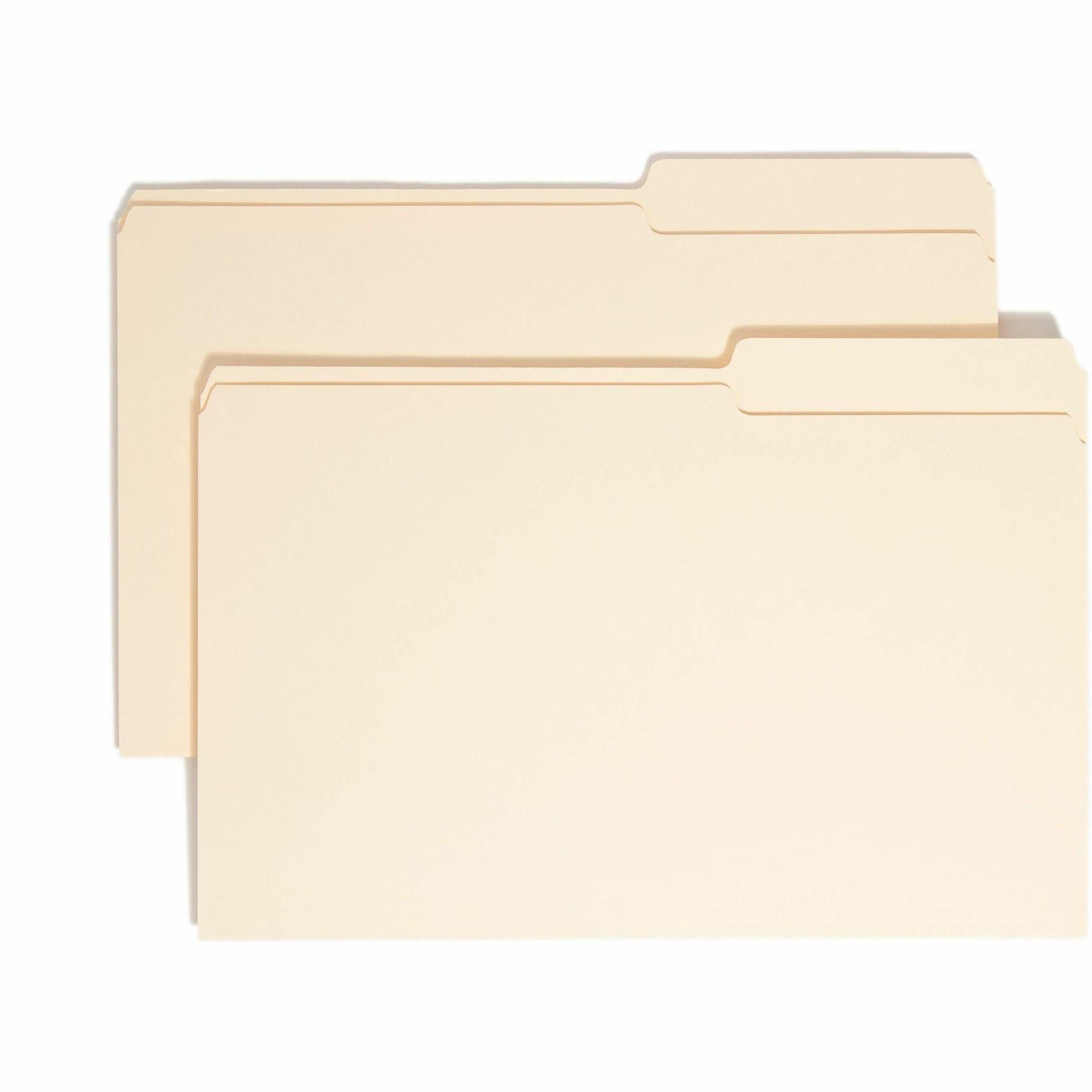 Manila Guide Height Systems File Folders, 2/5-Cut Tabs: Right of Center, Legal Size, 0.75" Expansion, Manila, 100/Box