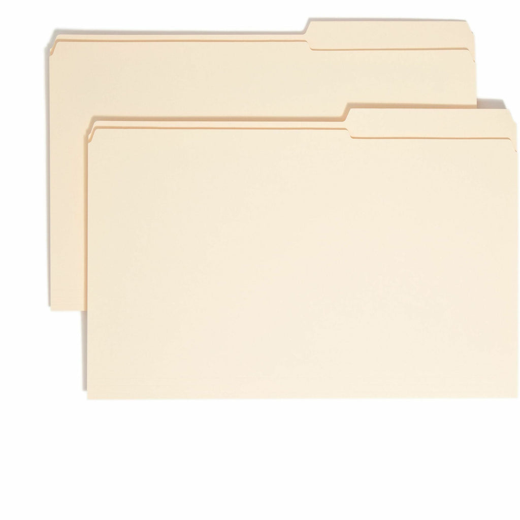 Reinforced Guide Height File Folders, 2/5-Cut Tabs: Right Position, Legal Size, 0.75" Expansion, Manila, 100/Box