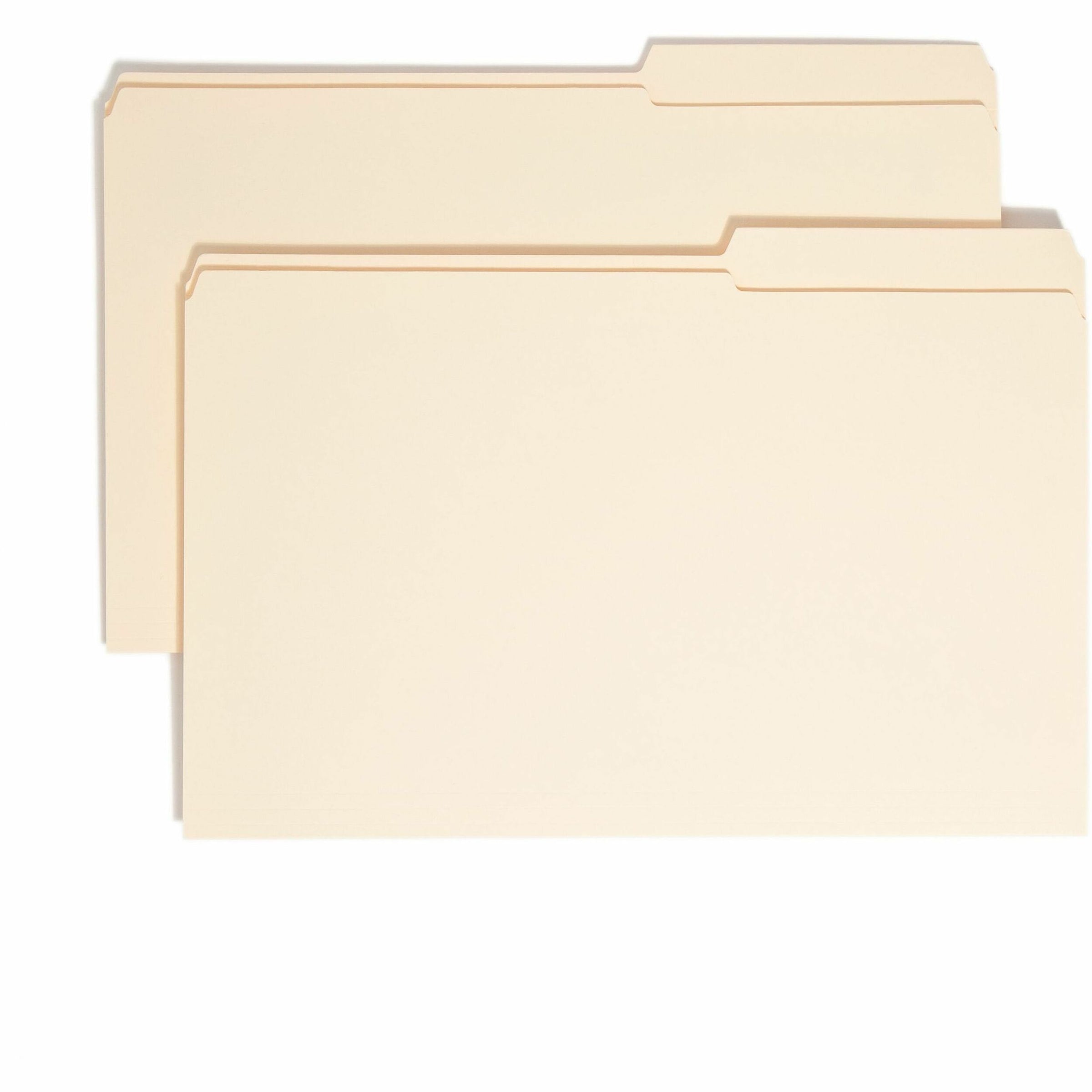 Reinforced Guide Height File Folders, 2/5-Cut Tabs: Right Position, Legal Size, 0.75" Expansion, Manila, 100/Box
