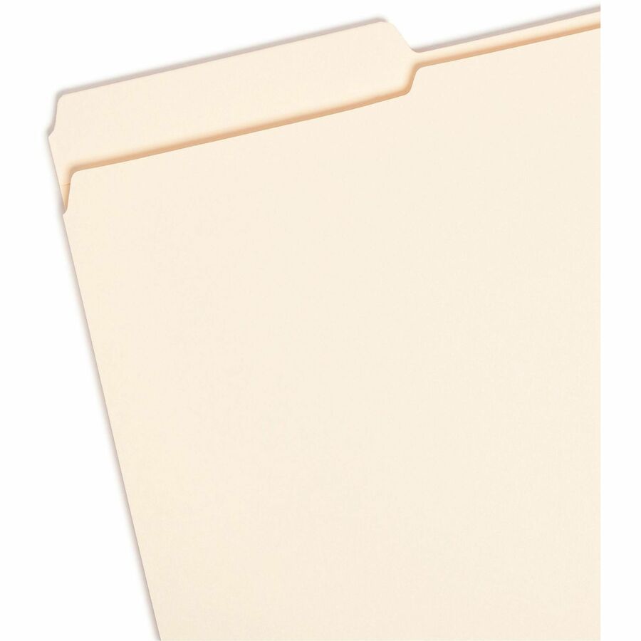 Reinforced Tab Manila File Folders, 1/3-Cut Tabs: Assorted, Legal Size, 0.75" Expansion, 14-pt Manila, 100/Box