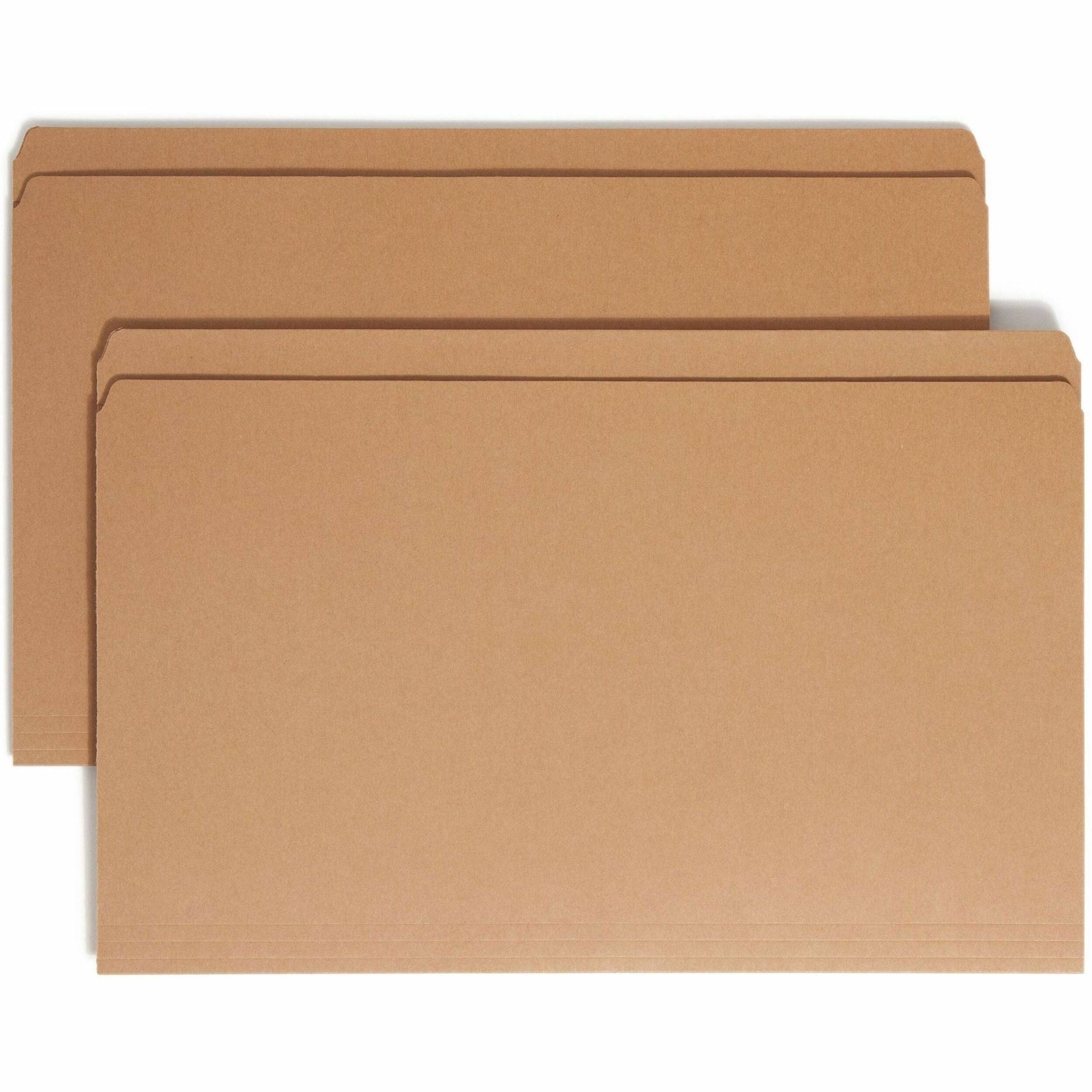 Heavyweight Kraft File Folder, Straight Tabs, Legal Size, 0.75" Expansion, 11-pt Kraft, Brown, 100/Box