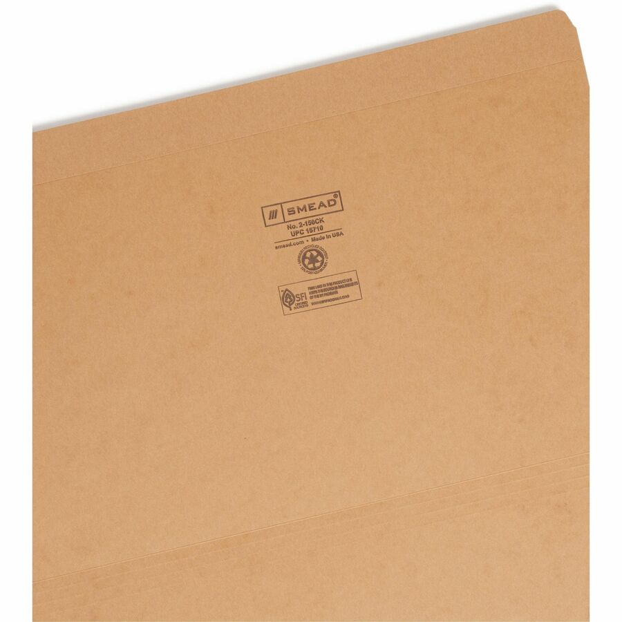 Heavyweight Kraft File Folder, Straight Tabs, Legal Size, 0.75" Expansion, 11-pt Kraft, Brown, 100/Box