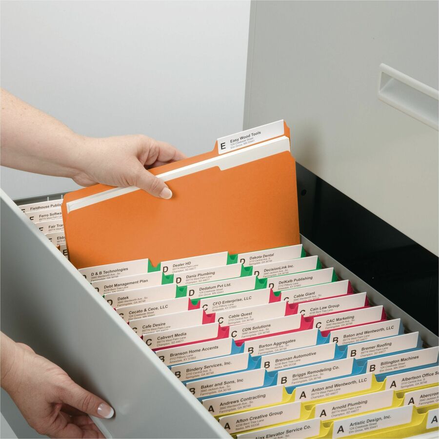 Colored File Folders, 1/3-Cut Tabs: Assorted, Legal Size, 0.75" Expansion, Assorted Colors, 100/Box