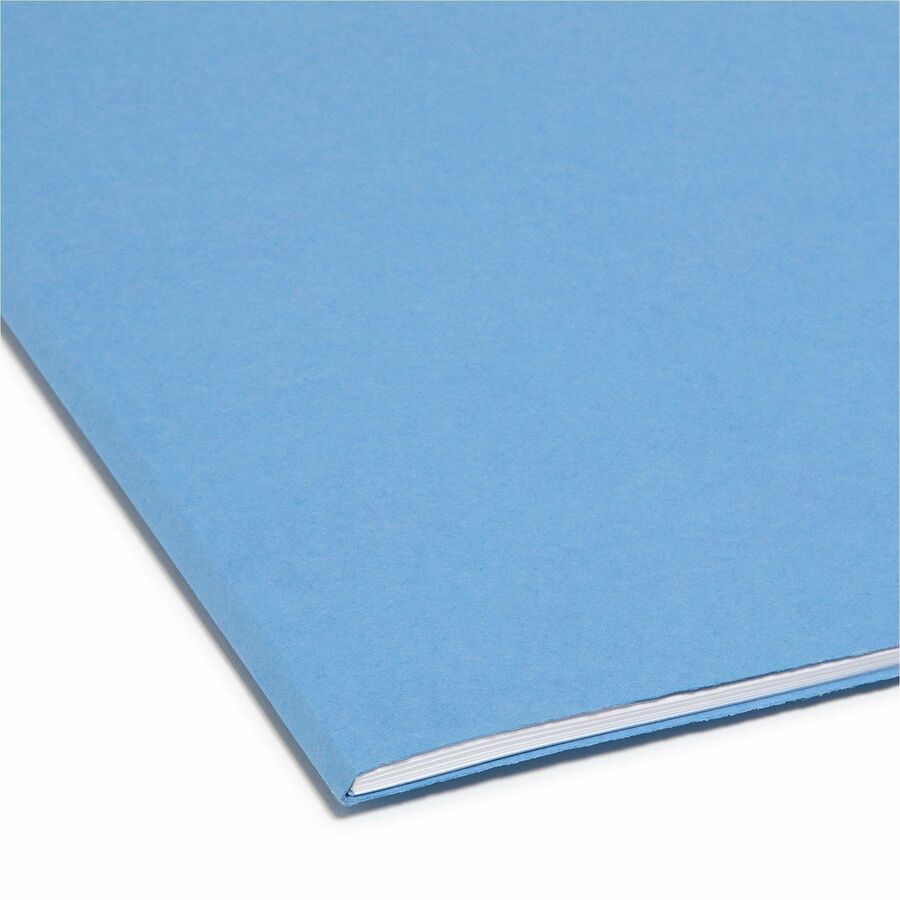 Reinforced Top Tab Colored File Folders, 1/3-Cut Tabs: Assorted, Legal Size, 0.75" Expansion, Blue, 100/Box