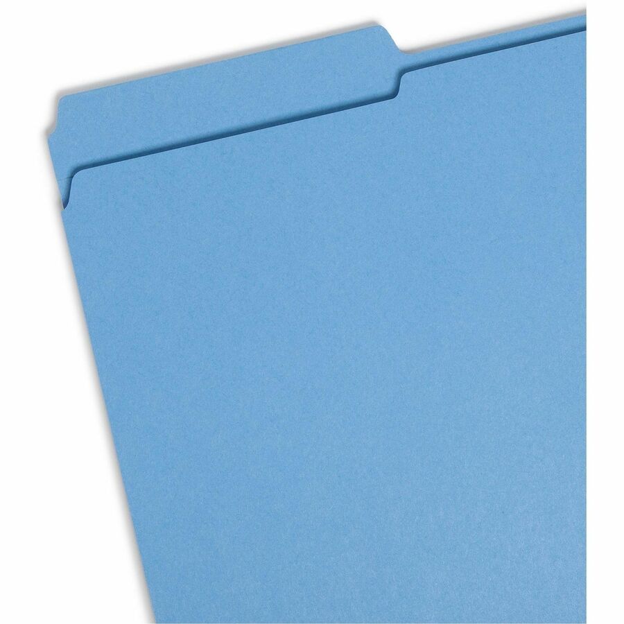 Reinforced Top Tab Colored File Folders, 1/3-Cut Tabs: Assorted, Legal Size, 0.75" Expansion, Blue, 100/Box