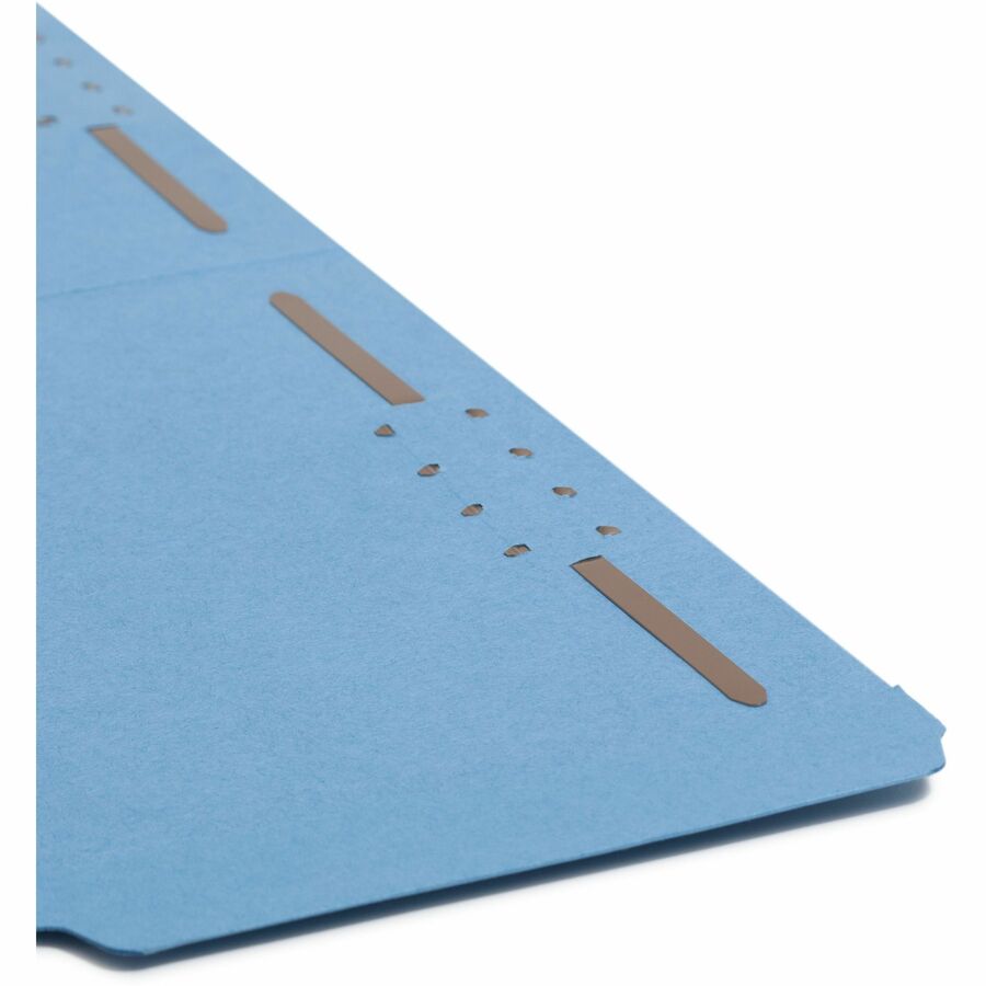 Top Tab Colored Fastener Folders, 0.75" Expansion, 2 Fasteners, Legal Size, Blue Exterior, 50/Box