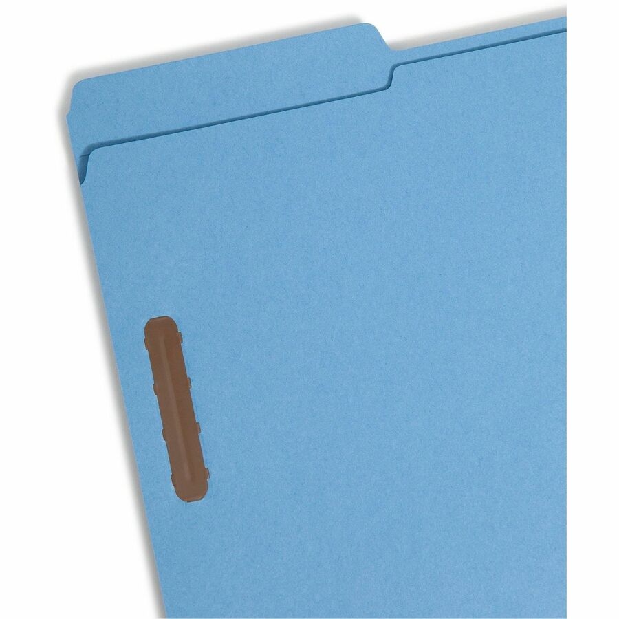 Top Tab Colored Fastener Folders, 0.75" Expansion, 2 Fasteners, Legal Size, Blue Exterior, 50/Box