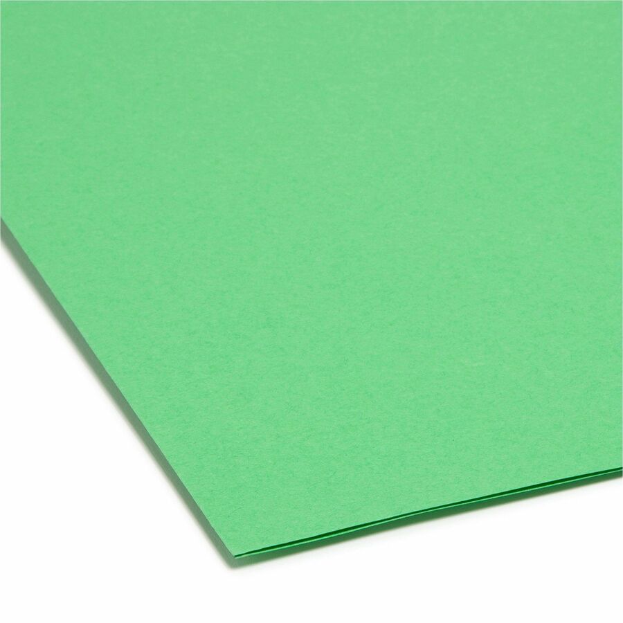 Colored File Folders, 1/3-Cut Tabs: Assorted, Legal Size, 0.75" Expansion, Green, 100/Box