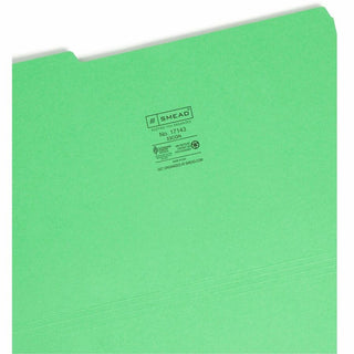 Colored File Folders, 1/3-Cut Tabs: Assorted, Legal Size, 0.75" Expansion, Green, 100/Box