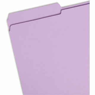 Reinforced Top Tab Colored File Folders, 1/3-Cut Tabs: Assorted, Legal Size, 0.75" Expansion, Lavender, 100/Box