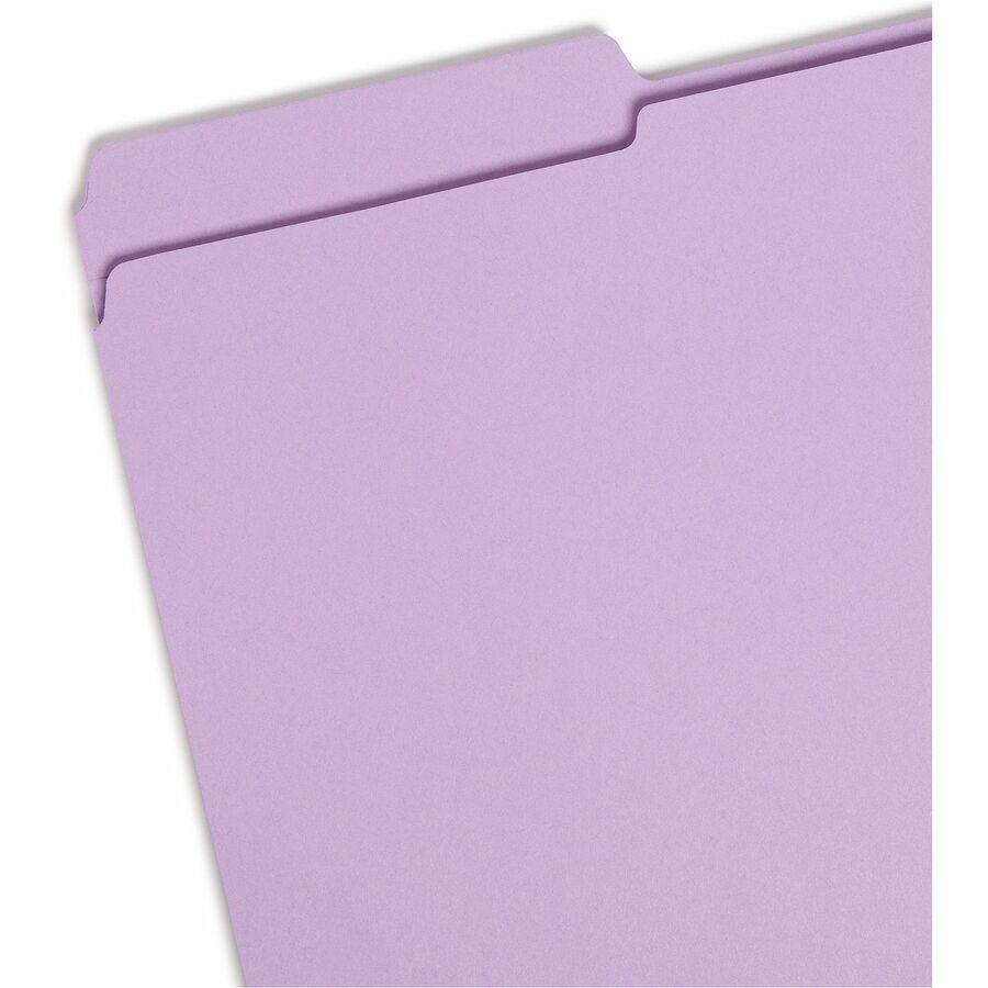 Reinforced Top Tab Colored File Folders, 1/3-Cut Tabs: Assorted, Legal Size, 0.75" Expansion, Lavender, 100/Box