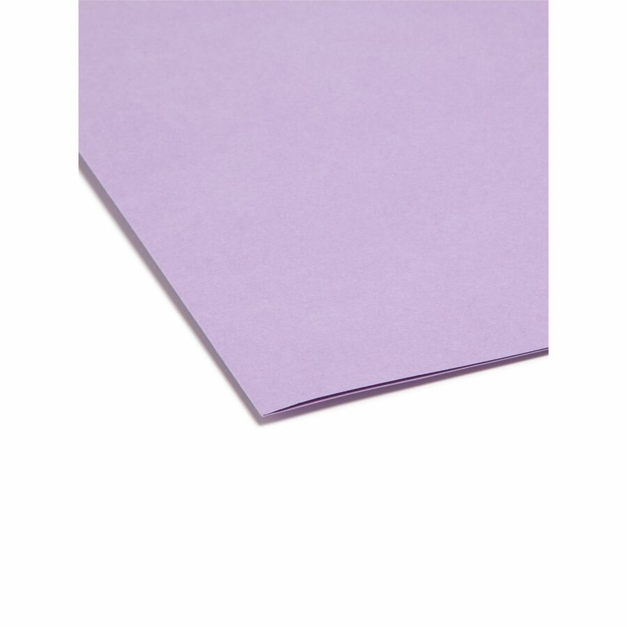 Reinforced Top Tab Colored File Folders, 1/3-Cut Tabs: Assorted, Legal Size, 0.75" Expansion, Lavender, 100/Box