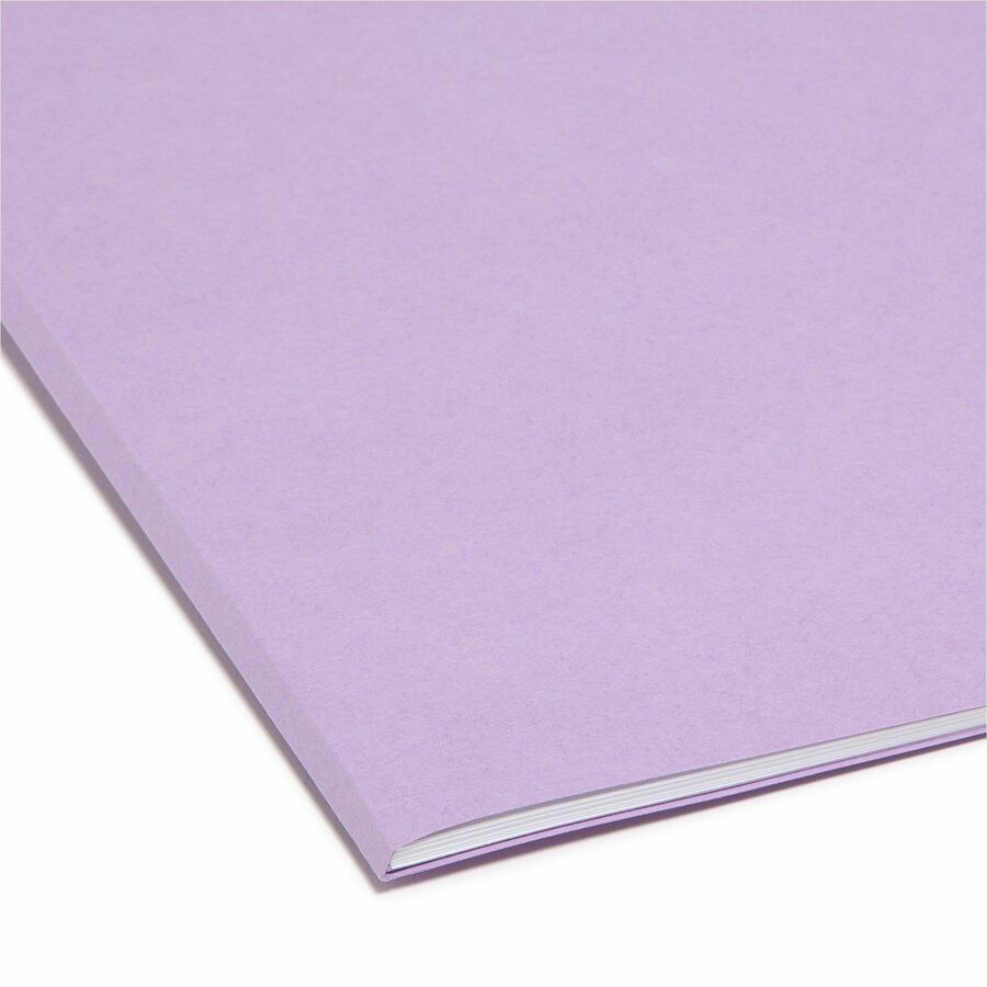 Reinforced Top Tab Colored File Folders, 1/3-Cut Tabs: Assorted, Legal Size, 0.75" Expansion, Lavender, 100/Box