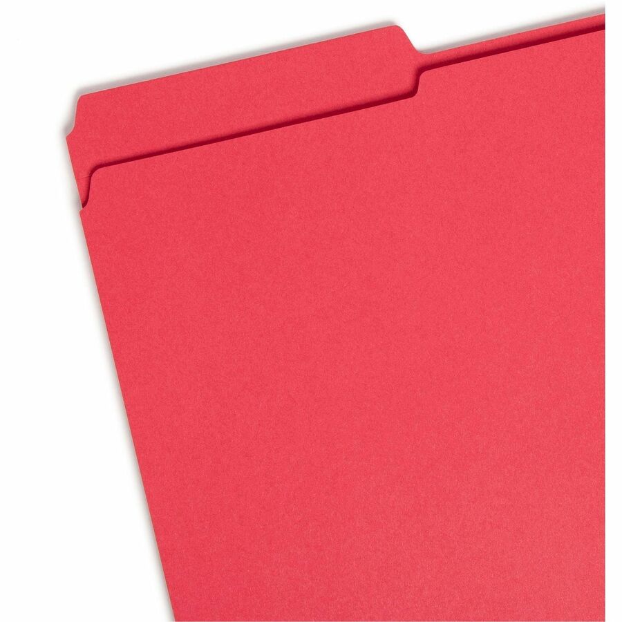 Reinforced Top Tab Colored File Folders, 1/3-Cut Tabs: Assorted, Legal Size, 0.75" Expansion, Red, 100/Box