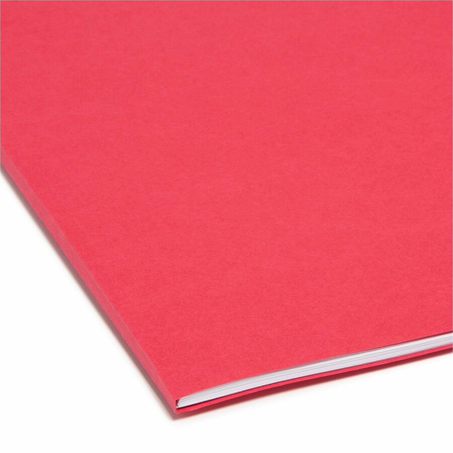 Reinforced Top Tab Colored File Folders, 1/3-Cut Tabs: Assorted, Legal Size, 0.75" Expansion, Red, 100/Box