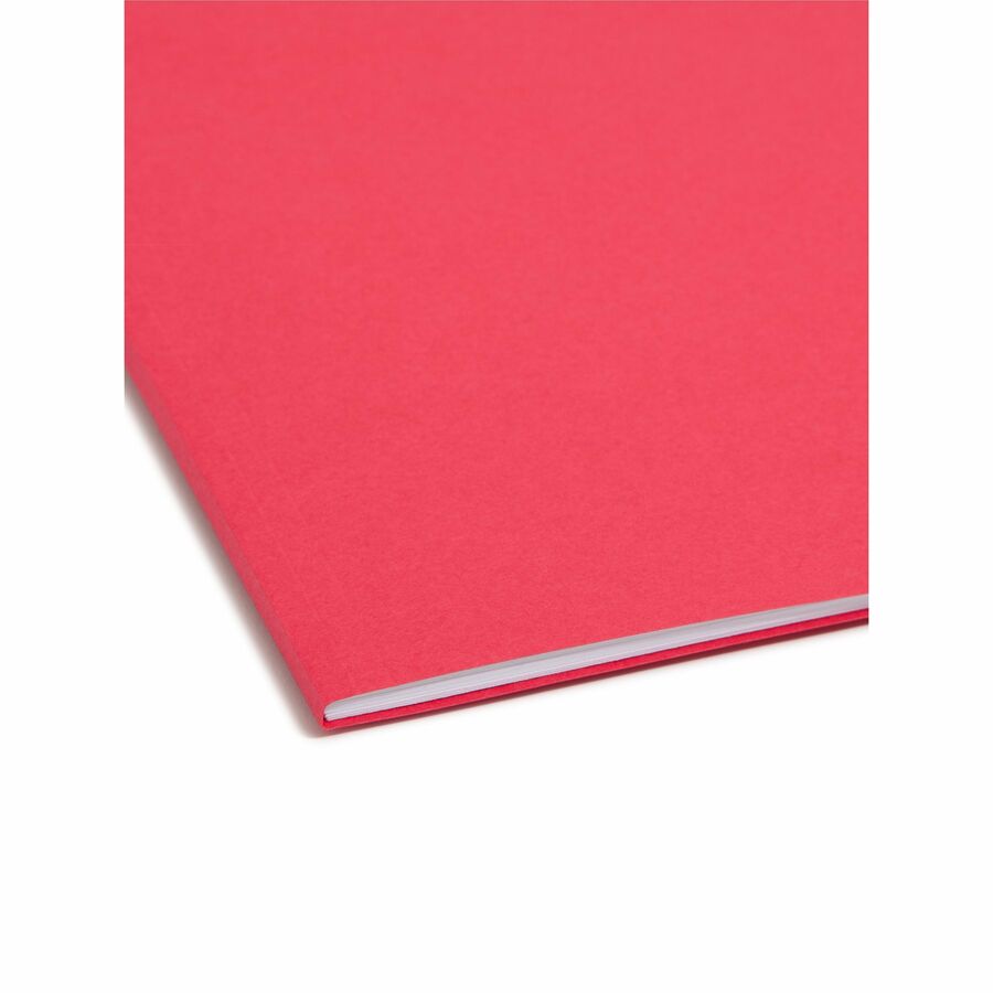 Top Tab Colored Fastener Folders, 0.75" Expansion, 2 Fasteners, Legal Size, Red Exterior, 50/Box