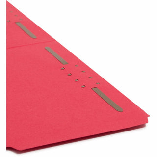 Top Tab Colored Fastener Folders, 0.75" Expansion, 2 Fasteners, Legal Size, Red Exterior, 50/Box