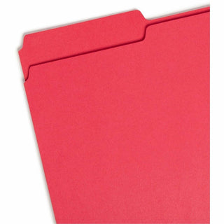 Colored File Folders, 1/3-Cut Tabs: Assorted, Legal Size, 0.75" Expansion, Red, 100/Box