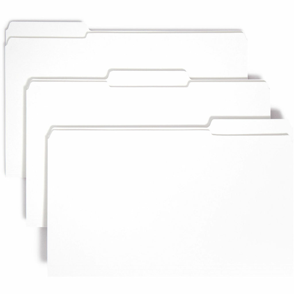 Reinforced Top Tab Colored File Folders, 1/3-Cut Tabs: Assorted, Legal Size, 0.75" Expansion, White, 100/Box