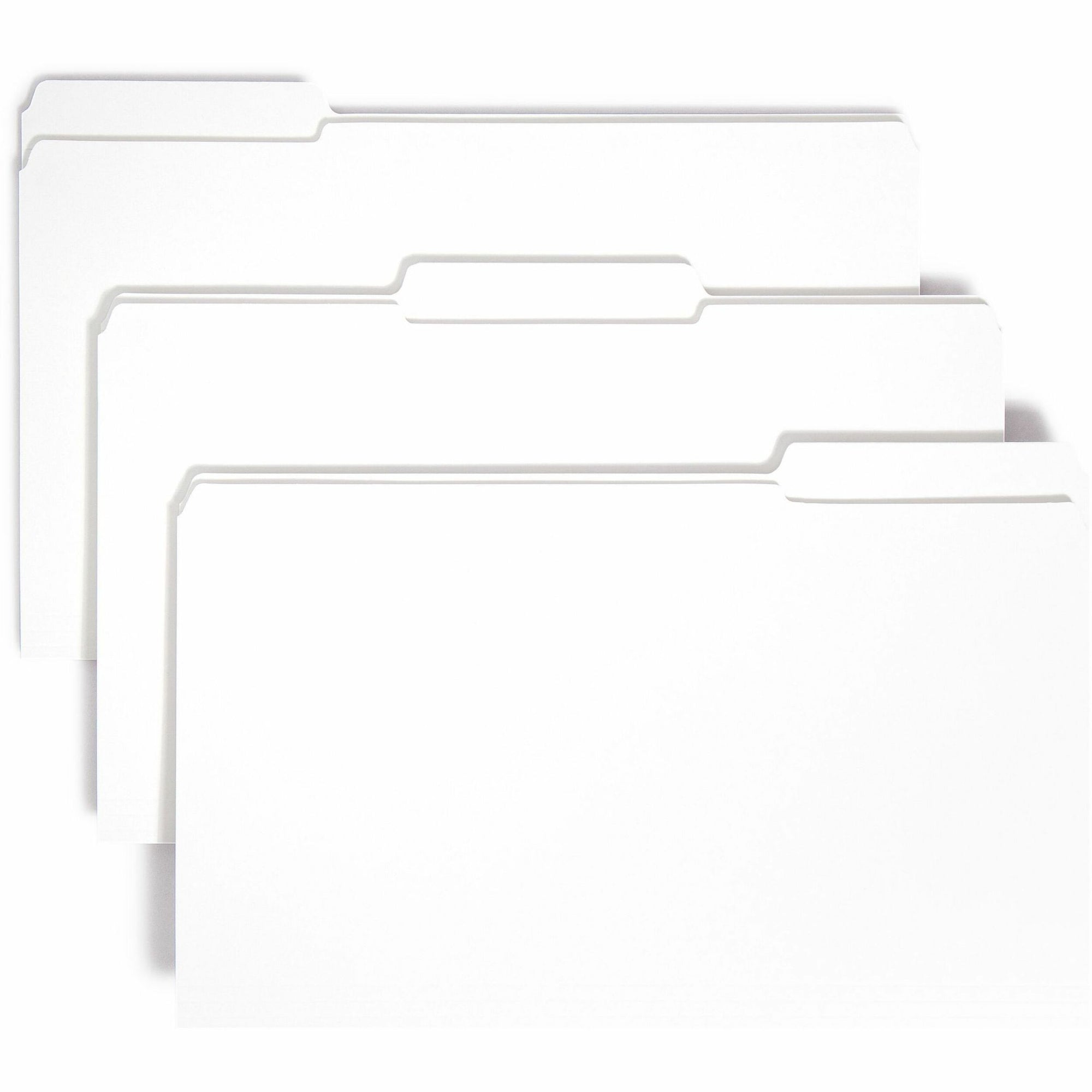 Reinforced Top Tab Colored File Folders, 1/3-Cut Tabs: Assorted, Legal Size, 0.75" Expansion, White, 100/Box