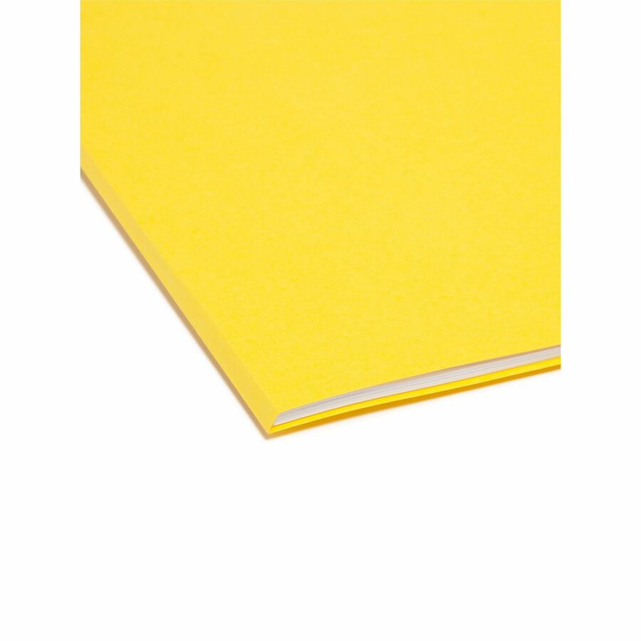 Reinforced Top Tab Colored File Folders, 1/3-Cut Tabs: Assorted, Legal Size, 0.75" Expansion, Yellow, 100/Box