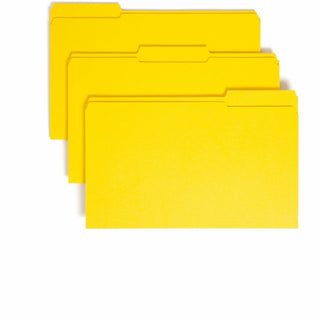 Reinforced Top Tab Colored File Folders, 1/3-Cut Tabs: Assorted, Legal Size, 0.75" Expansion, Yellow, 100/Box