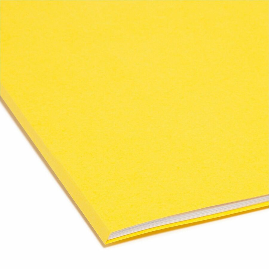 Reinforced Top Tab Colored File Folders, 1/3-Cut Tabs: Assorted, Legal Size, 0.75" Expansion, Yellow, 100/Box