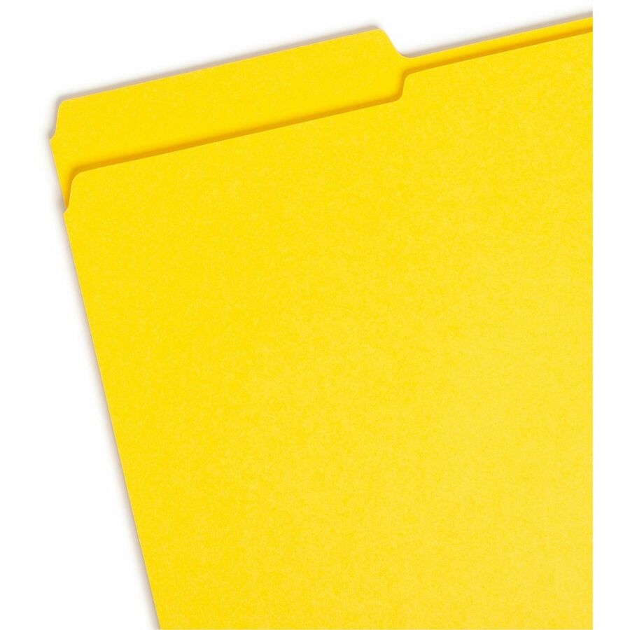 Reinforced Top Tab Colored File Folders, 1/3-Cut Tabs: Assorted, Legal Size, 0.75" Expansion, Yellow, 100/Box