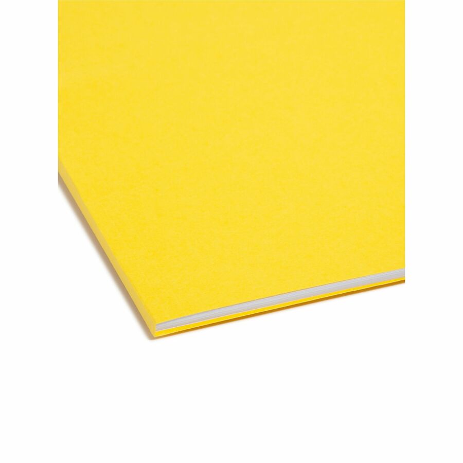 Top Tab Colored Fastener Folders, 0.75" Expansion, 2 Fasteners, Legal Size, Yellow Exterior, 50/Box