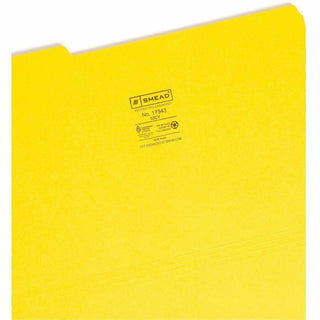 Colored File Folders, 1/3-Cut Tabs: Assorted, Legal Size, 0.75" Expansion, Yellow, 100/Box