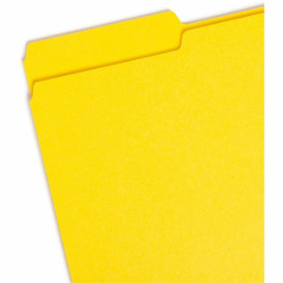 Colored File Folders, 1/3-Cut Tabs: Assorted, Legal Size, 0.75" Expansion, Yellow, 100/Box