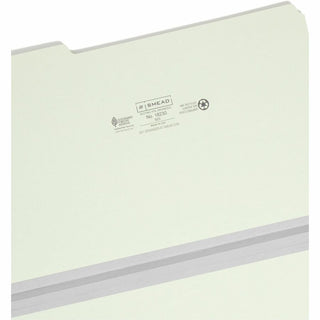 Expanding Recycled Heavy Pressboard Folders, 1/3-Cut Tabs: Assorted, Legal Size, 1" Expansion, Gray-Green, 25/Box